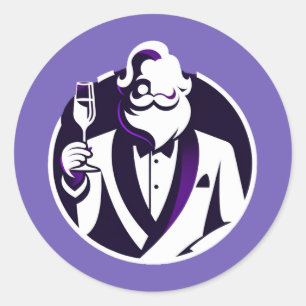 Cheers from Santa - Elegant Holiday Toast Classic Round Sticker