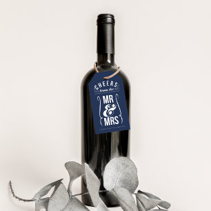 Cheers from the Mr & Mrs Wedding Wine Liquor Gift Tags