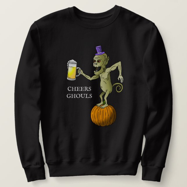 Cheers Ghouls Halloween Party Sweatshirt (Design Front)