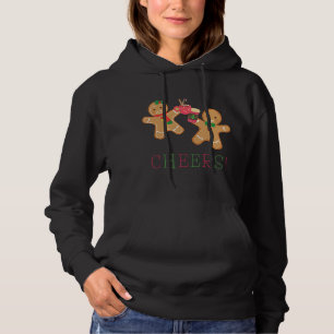 Cheers Gingerbread Man and Woman Hot Chocolate Cof Hoodie
