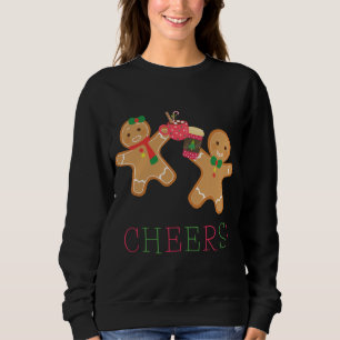 Cheers Gingerbread Man and Woman Hot Chocolate Cof Sweatshirt