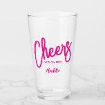 Cheers Girls Galentines Glass<br><div class="desc">Cheers Girls Galentines Glass
Pink,  Fun and amazing personalised GLASS for a memory party!</div>