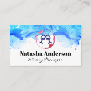 Cheers Glasses Watercolor Background Business Card