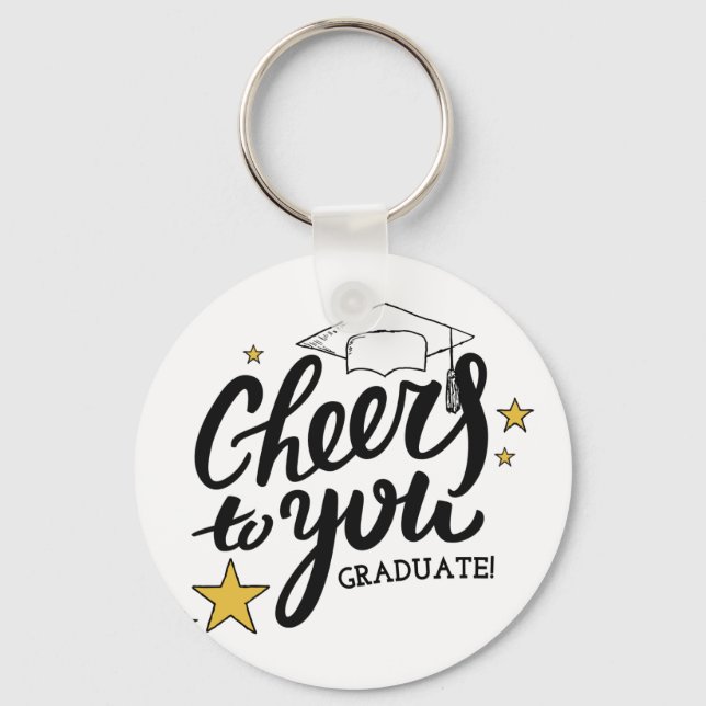 Cheers Graduation Graphics Best Graduation Party Key Ring (Front)