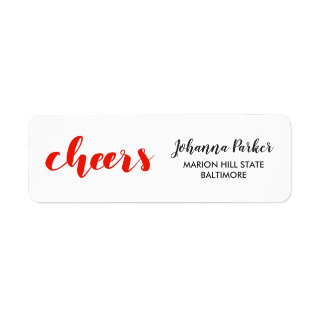 Cheers Handwritten Red Script Holiday (Front)