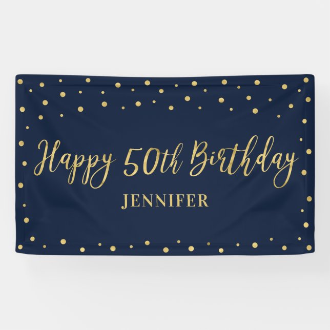 Cheers | Happy 50th Birthday Party Banner (Horizontal)