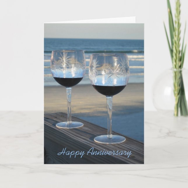 "Cheers - Happy Anniversary" - Greeting Card (Front)