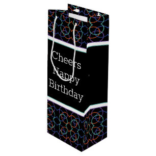 Cheers Happy Birthday Theme Wine Gift Bag