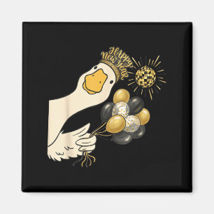 Cheers Happy New Year 2026 Goose With Balloon Disc Magnet