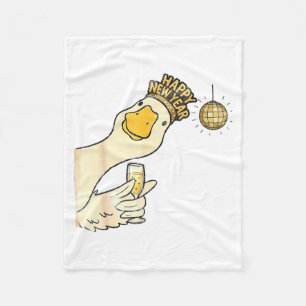 Cheers Happy New Year 2026 Goose With Champagne Di Fleece Blanket