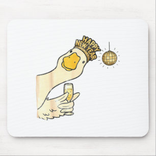Cheers Happy New Year 2026 Goose With Champagne Di Mouse Pad