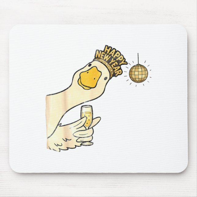 Cheers Happy New Year 2026 Goose With Champagne Di Mouse Pad (Front)