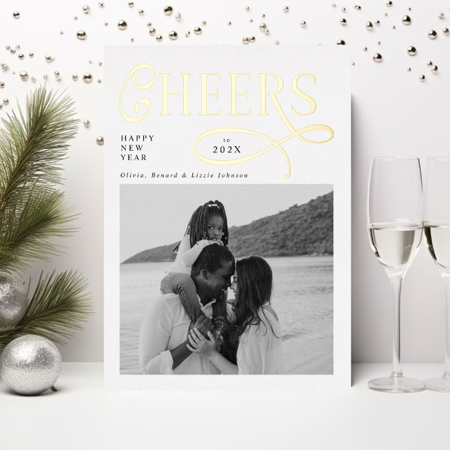 Cheers  Happy New Year Modern Chic Family 2 Photo (Creator Uploaded)