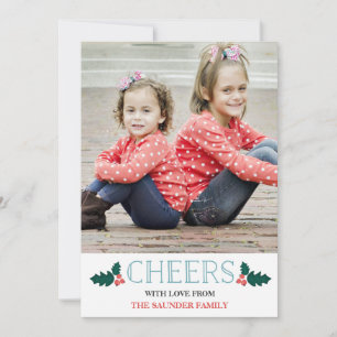 Cheers Holiday Photocard Greetings Card