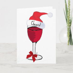 Cheers! HOLIDAY RED WINE PRINT by jill Card