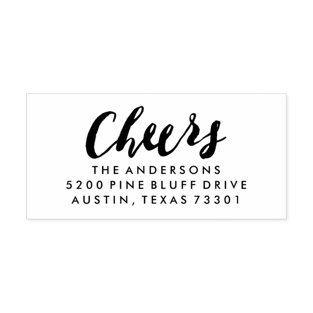 Cheers | Holiday Return Address Rubber Stamp (Imprint)