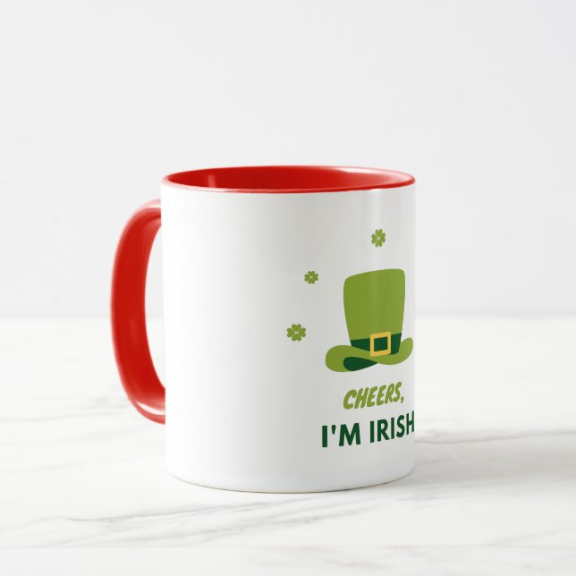 "CHEERS I'M IRISH" TWO TONE MUG. MUG (Front Left)