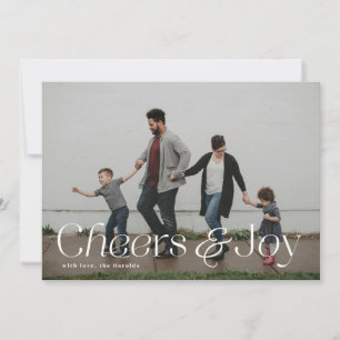 Cheers & Joy on Full-bleed Landscape Photocard Holiday Card