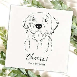 Cheers Labrador Retriever Personalised Dog Wedding Napkin