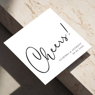 Cheers Lettering Hand Art: Expressive and Bold Napkin