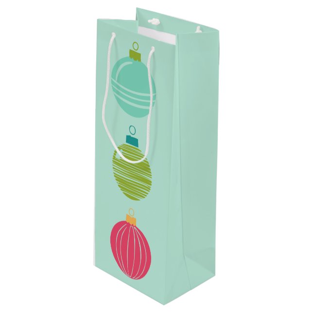 Cheers! Light Aqua Wine Gift Bag (Front Angled)