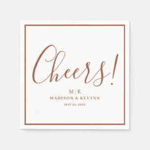 Cheers Minimal and Chic Wedding Napkins