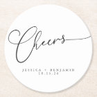 Cheers Minimal Black White Script Custom Wedding
