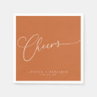 Cheers Minimal Burnt Orange Script Custom Wedding