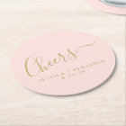 Cheers Minimalist Blush Pink Gold Custom Wedding