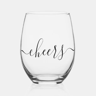 Cheers minimalist stemless wine glass