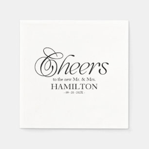 Cheers Modern Minimalist Wedding Napkin