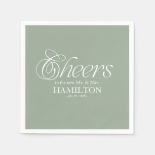 Cheers Modern Minimalist Wedding Napkin