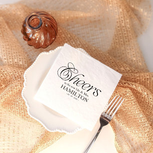 Cheers Modern Minimalist Wedding Napkin