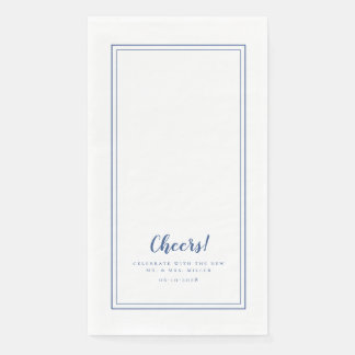 Cheers Mr & Mrs Blue White Modern Wedding Dinner Napkin