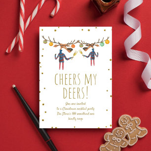 Cheers My Deers Festive Christmas Party Cocktails  Invitation