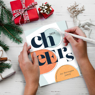 Cheers New Year Modern Arch Holiday Card