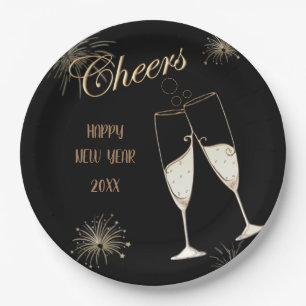 Cheers New Year Paper Plate