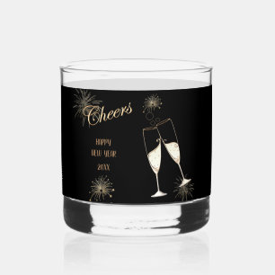 Cheers New Year Whiskey Glass