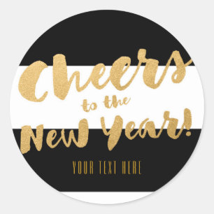 Cheers New Years Eve Party Chic Favour Stickers
