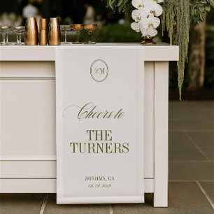 Cheers Olive Green Bar Sign Wedding Vinil Banner