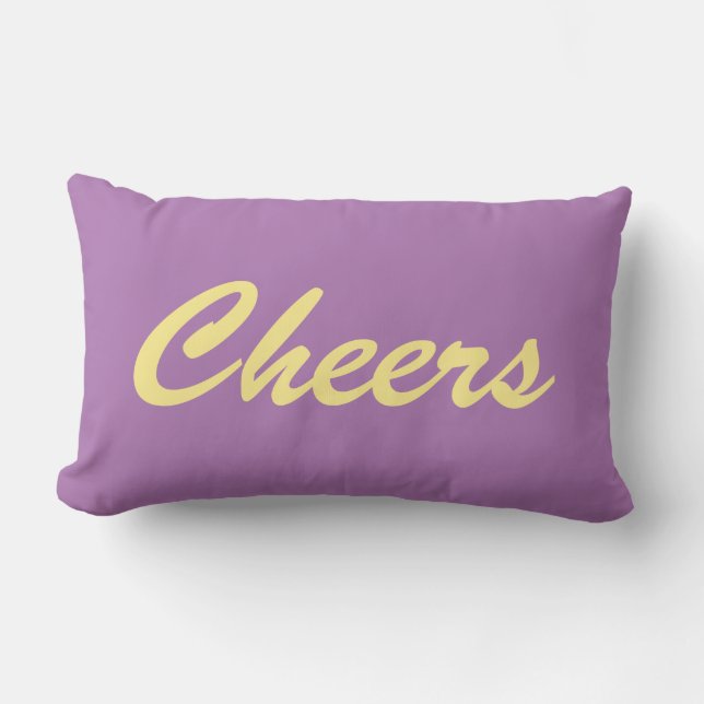 Cheers on Purple Lumbar Cushion (Front)