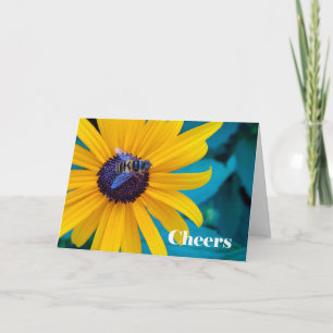 Cheers or Thanks with Honey Bee on Flower Card