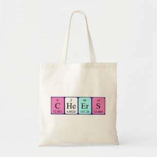 Cheers periodic table word tote bag