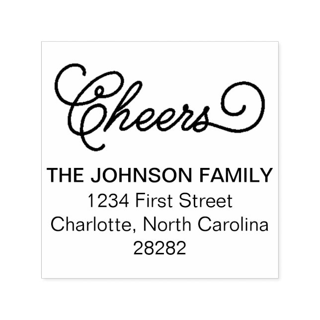 Cheers Personalised Holiday Address Self-inking Stamp (Design)