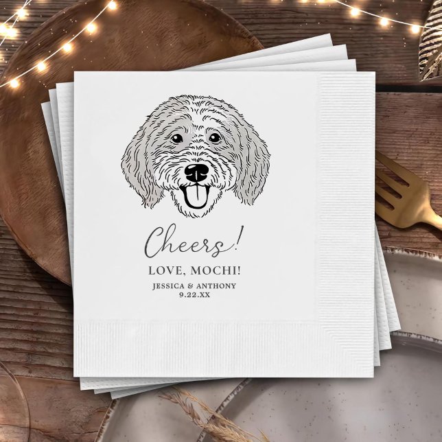Cheers Pets Custom Hand Drawing Wedding Napkin (Creator Uploaded)