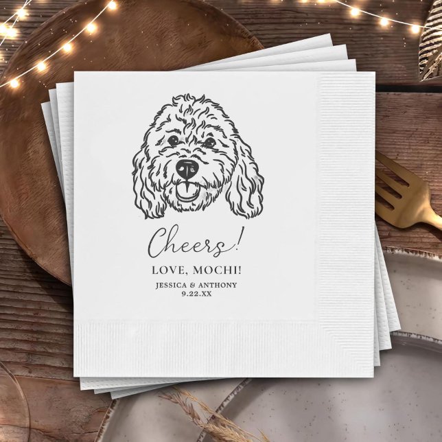 Cheers Pets Custom Hand Drawing Wedding Napkin (Creator Uploaded)