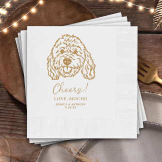 Cheers Pets Custom Hand Drawing Wedding Napkin