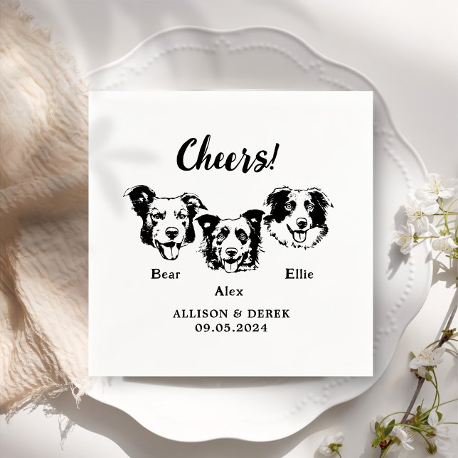 Cheers Pets Custom Hand Drawing Wedding Napkin (Creator Uploaded)