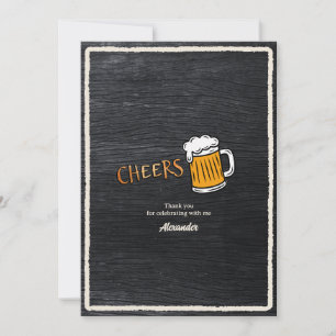 Cheers Rustic Beer Milestone Birthday Thank You Card