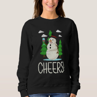 Cheers Santa Claus Snowman Happy Holidays Sweatshirt